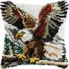 Flying Eagle Latch Hook Pillows Kits Cushion Pillow Cover with Pattern Printed Canvas Sofa Crafts Adults Embroidery Cross Stitch Making Hooking Crochet Kits 17x17 inch(168) view 1
