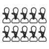 uxcell 10Pcs Swivel Clasps, 0.63 Inch D Ring Lobster Clasp Claw Metal Push Gate Snap Hook for Purse Making Keychain Belt Strap, Black view 1