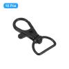 uxcell 10Pcs Swivel Clasps, 0.63 Inch D Ring Lobster Clasp Claw Metal Push Gate Snap Hook for Purse Making Keychain Belt Strap, Black view 3
