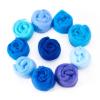 Boutigem 10 Colors Blue Needle Felting Wool 50g, 1.76oz Blue Wool Roving for Needle Felting, Soft Spinning Felting Wool Supplies for DIY Crafts, Felting, Blending, Weaving and Hand Spinning view 1