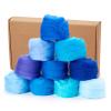 Boutigem 10 Colors Blue Needle Felting Wool 50g, 1.76oz Blue Wool Roving for Needle Felting, Soft Spinning Felting Wool Supplies for DIY Crafts, Felting, Blending, Weaving and Hand Spinning view 2
