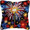 Fireworks Latch Hook Pillows Kits Cushion Pillow Cover with Pattern Printed Canvas Sofa Hooking Pillows Crafts Embroidery Latching Hooking Crochet Kits 17x17 inch(137) view 1
