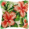 Lilies Flower Latch Hook Pillows Kits Cushion Pillow Cover with Pattern Printed Canvas Sofa Hooking Pillows Crafts Embroidery Latching Hooking Crochet Kits 17x17 inch(30) view 1