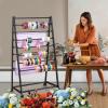POIUNA Ribbon Organizer, 15 Tier Metal Wire Spool Rack, Double-Sided Christmas Gift Wrapping Organizer Storage Ribbon Storage Rack for Craft Cake Shop Flower Store,Tie Scarf Rack Belt Towel Holder view 2