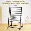 POIUNA Ribbon Organizer, 15 Tier Metal Wire Spool Rack, Double-Sided Christmas Gift Wrapping Organizer Storage Ribbon Storage Rack for Craft Cake Shop Flower Store,Tie Scarf Rack Belt Towel Holder view 3