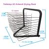 WUHUQN Sturdy Art Organizer Tabletop A3 Artwork Drying Rack for Paintings and Drawings, 10 Shelves, Ideal for Classroom, Art Studio and Home Use, 18.9 X 14.6 X 16.5 Inches, Black view 2