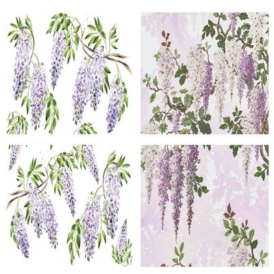 Dixie Belle Belles & Whistles Transfer | Wisteria Spring | (4) 12" x 18.6" Sheets | Rub On Decorative Transfer for Crafts, Furniture, DIY | Crafting Design Transfer