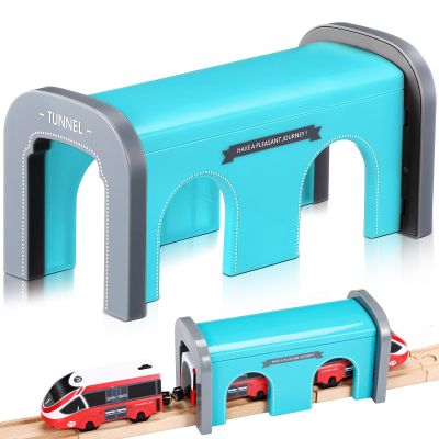 Foilswirl Train Tunnel Train Track Accessories Tunnel Model Plaything for Most Railroad Sets(Blue)