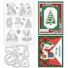 INFUNLY Christmas Clear Stamps and Die Cut for Card Making Winter Snowman Rubber Stamps Santa Claus Silicone Stamps and Die Xmas Tree Transparent Stamps for Holiday DIY Scrapbooking Photo Album Decor view 1