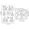 INFUNLY Christmas Clear Stamps and Die Cut for Card Making Winter Snowman Rubber Stamps Santa Claus Silicone Stamps and Die Xmas Tree Transparent Stamps for Holiday DIY Scrapbooking Photo Album Decor view 2