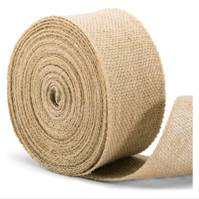 VGGBNG Hessian Fabric Natural Jute Hessian Burlap Fabric Ribbon Tape Rustic Wedding Belt Strap Decor DIY Crafts Christmas Tree Chairs Dining Tables(5cm X 10m)