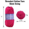 3 Pack Threadart 100% Pure Cotton Crochet Yarn Size 2 |50 gram Skeins |165 yds per Skein | Fine #2 | Mint Green | Color 3533 view 3