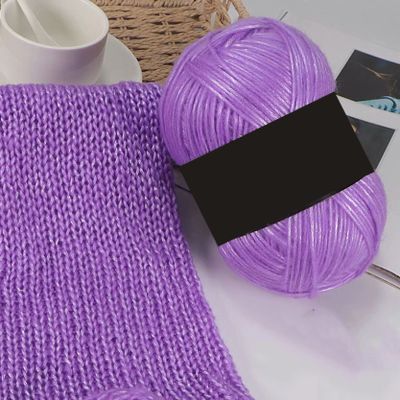 HNNBTYYQF Yarn Hand Knitting Yarn 100g/ball Blended Metallic Thick Wool Thread Yarn Silk Cotton DIY Yarn Crochet Thread for Hand Knitting Scarf Sweater(05 danxiangzi)
