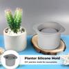 byepica 2Pcs Concrete Silicone Molds - DIY Succulent Pot Molds, Round & Square for Plant Pots view 2