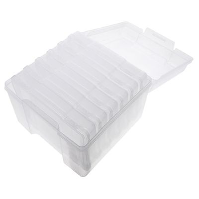 CAXUSD Craft Organizer Box Photo Storage Box Greeting Card Storage Dividers Photo Album Scrapbook