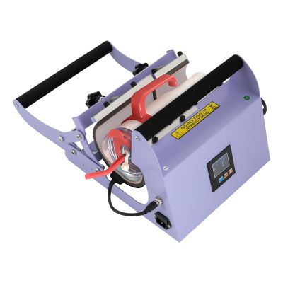Heat Press Machines 500W Electric Mug Press Heat Machine Car Cup Heat Presser DIY Cup Presser for Metal, Ceramic, Glass Straight Cup 40Oz 0-400F CH2330 US Plug (Light Purple)