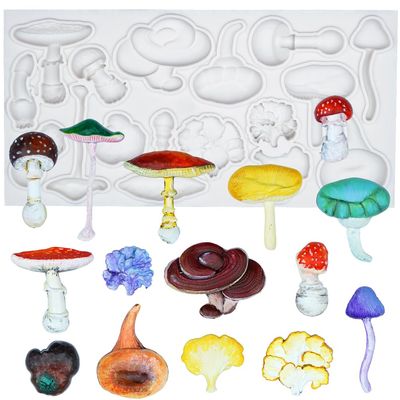 Mushroom Silicone Mold for Crafts Polymer Air Dry Clay