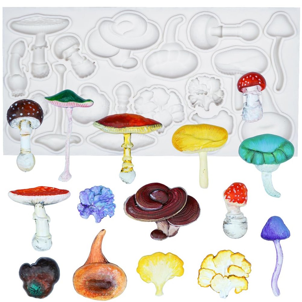 Mushroom Silicone Mold for Crafts Polymer Air Dry Clay