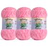 3 Pack of 300g (590yds) Fuzzy Chenille Yarn for Crocheting,Fluffy Amigurumi Crochet Yarn for DIY Craft/Hat/Clothes, Soft Velvet Baby Blanket Yarn3 Rose view 1