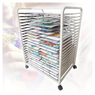 XLTFUC 20 Tier Art Drying Rack, Drying Rack Art Studio, Educational Products Drying Rack, Space Saving Rack for A2/4K Artwork/Paintings