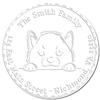 Custom Shiba Inu Embosser Seal - Personalized 1-5/8 Round, Embossing Stamp with Peeking Shiba Inu Puppy Design, Ideal for Crafting, Scrapbooking, and Stationery, Available in Pink or Black Handle view 1