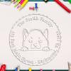 Custom Shiba Inu Embosser Seal - Personalized 1-5/8 Round, Embossing Stamp with Peeking Shiba Inu Puppy Design, Ideal for Crafting, Scrapbooking, and Stationery, Available in Pink or Black Handle view 4