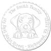 Customized Rhodesian Ridgeback Embossing Seal, Embosser with Peeking Puppy Design, Ideal for Address Stamping, Available in Pink or Black Handle - Hybrid Embosser for Rhodesian Ridgeback Lovers view 1