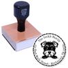 Customized Miniature Schnauzer Rubber Stamp - Personalized 1-5/8 Round, Wood Handle Stamper - Ideal for Home Use - Unique Miniature Schnauzer Peeking Puppy Design - Gift for Dog Lovers view 2