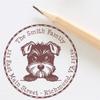 Customized Miniature Schnauzer Rubber Stamp - Personalized 1-5/8 Round, Wood Handle Stamper - Ideal for Home Use - Unique Miniature Schnauzer Peeking Puppy Design - Gift for Dog Lovers view 4