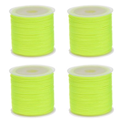 HARFINGTON 4 Rolls Nylon String Cord 45 Yards 0.8mm Nylon Cord Beading Satin String for Bracelet Jewelry Making Chinese Knotting Cord Necklaces Kumihimo Bracelets Craft, Fluorescent Yellow