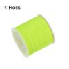 HARFINGTON 4 Rolls Nylon String Cord 45 Yards 0.8mm Nylon Cord Beading Satin String for Bracelet Jewelry Making Chinese Knotting Cord Necklaces Kumihimo Bracelets Craft, Fluorescent Yellow view 3