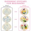 TINDTOP 3 Sets Punch Needle Kits, Flowers Punch Embroidery Kits for Adults Beginner, Tool with Punch Needle Fabric, Hoops, Yarns and Sewing Needles view 3