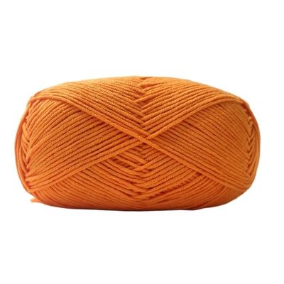 100g Crochet Thread Handmade DIY Woven Bag Doll Material Bag 5-Strand Milk Cotton Wool Yarn(Orange)