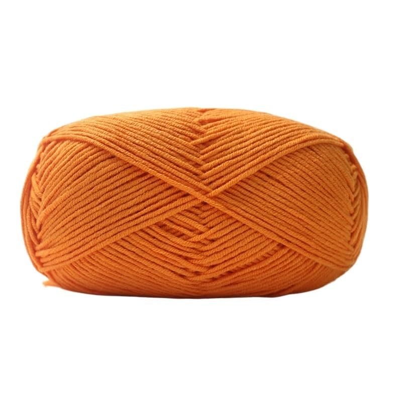100g Crochet Thread Handmade DIY Woven Bag Doll Material Bag 5-Strand Milk Cotton Wool Yarn(Orange)