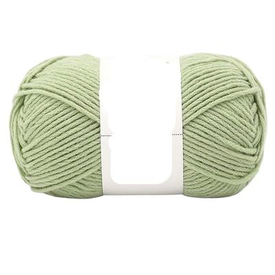 100g Hand-Knitted 2 Line Coarse Wool Ball Handmade DIY Knitted Scarf Soft Material Bag 6 Strands Milk Cotton Crochet Doll(Beanpastegreen07)