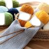 100g Hand-Knitted 2 Line Coarse Wool Ball Handmade DIY Knitted Scarf Soft Material Bag 6 Strands Milk Cotton Crochet Doll(Beanpastegreen07) view 3