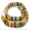 Jumbo House Medley Rondelle Fused Recycled Glass Beads 20mm Ghana African Disk view 1