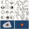 CRASPIRE 51Pcs Moon Phase Water Soluble Embroidery Stabilizers Evil Eye Sun Star Hand Sewing Stick and Stitch A4 Transfers Fabric Wash Away Pre-Printed Self Adhesive for Cloth Sewing Lovers view 1