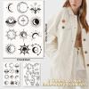 CRASPIRE 51Pcs Moon Phase Water Soluble Embroidery Stabilizers Evil Eye Sun Star Hand Sewing Stick and Stitch A4 Transfers Fabric Wash Away Pre-Printed Self Adhesive for Cloth Sewing Lovers view 2
