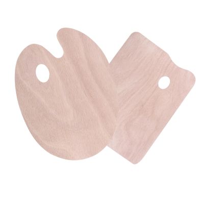 VILLFUL 2pcs Wooden Mixing Tray with Grip Oval Square Pigment Plate for Oil and Acrylic Painting for Students and Art Enthusiasts Durable and Smooth Finish