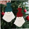 6PCS Christmas Macrame Kit Christmas Gnome Making Supplies with Instructions DIY-Friendly Cotton Christmas Macrame for Crafting, Christmas Tree Ornament. view 3