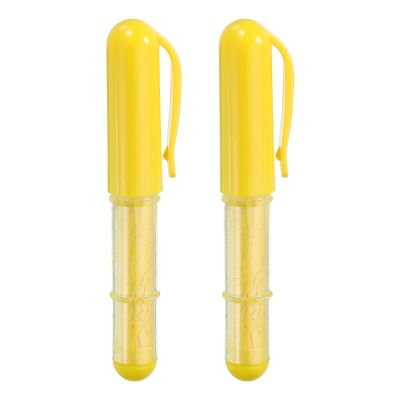 HARFINGTON 2 Pack Fabric Chalk Marker Tailors Liner Chalk Pen Style with Chalk Wheel Tip for Sewing Quilting & Crafts, Yellow