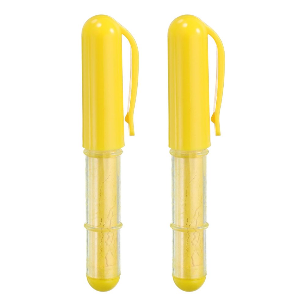 HARFINGTON 2 Pack Fabric Chalk Marker Tailors Liner Chalk Pen Style with Chalk Wheel Tip for Sewing Quilting & Crafts, Yellow
