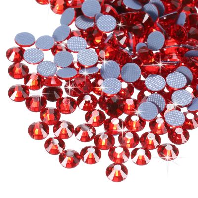 MECCANIXITY 2880 Pcs Hotfix Rhinestones Flatback Crystal Glass Gems Art Rhinestones for Crafts Clothes DIY Decoration(SS8 2.5mm,Light Red)