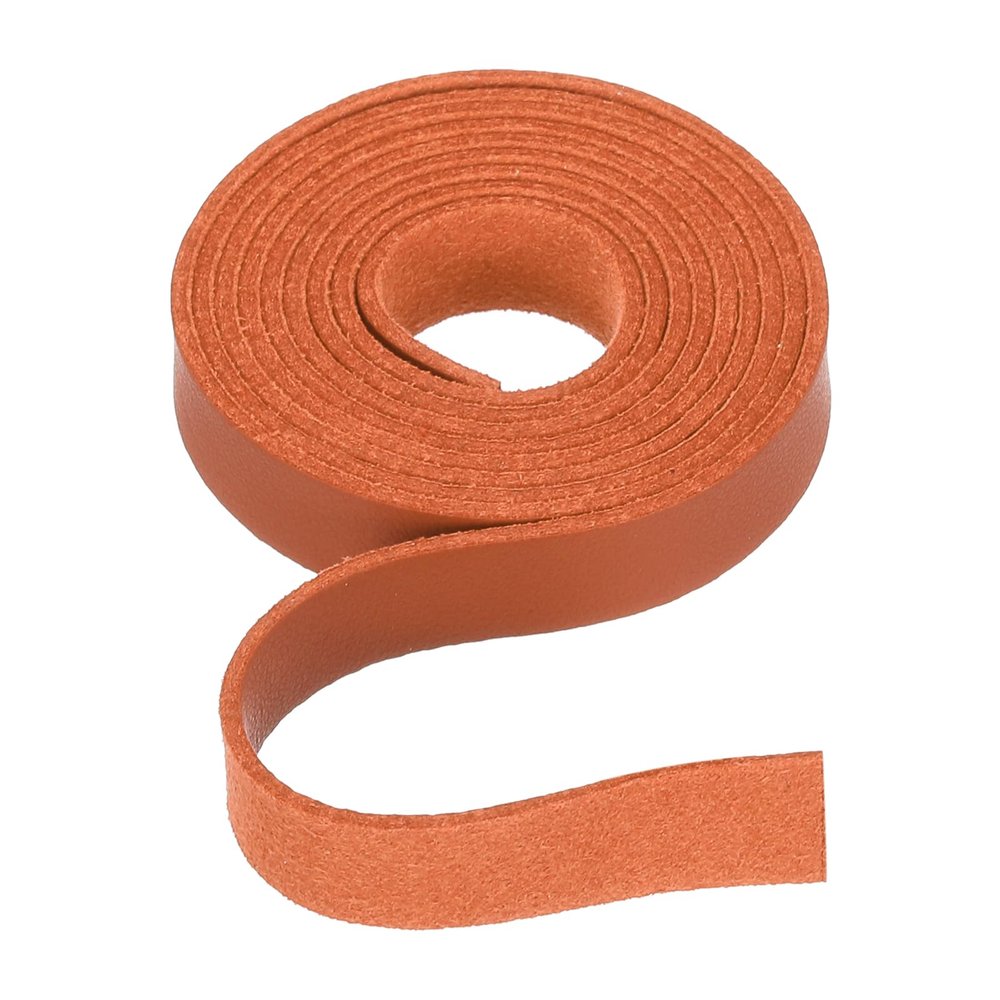 Rebower Flat Leather Cord,39 Inch 10mm Leather String PU Faux Leather Strips Strap,[for Jewelry Making DIY Craft Projects Belts Keychains Accessories]-1m/Orange Red