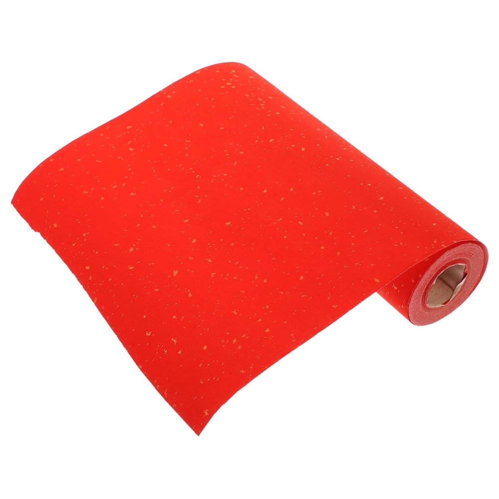 TEHAUX 1roll Chinese Year Writing Paper Decorative Red Calligraphy Paper for Spring Festival Weddings and Celebrations of Smooth Half-Processed for Art and Practice