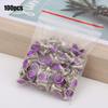 100Pcs Rhinestone Rivet, B Acrylic Rivet 8MM DIY Decorative Stud, Synthetic Crystal Rhinestone for Luggage Decoration (8mm Silver Edge Purple) view 2