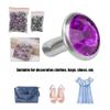 100Pcs Rhinestone Rivet, B Acrylic Rivet 8MM DIY Decorative Stud, Synthetic Crystal Rhinestone for Luggage Decoration (8mm Silver Edge Purple) view 3