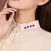 100Pcs Rhinestone Rivet, B Acrylic Rivet 8MM DIY Decorative Stud, Synthetic Crystal Rhinestone for Luggage Decoration (8mm Silver Edge Purple) view 4