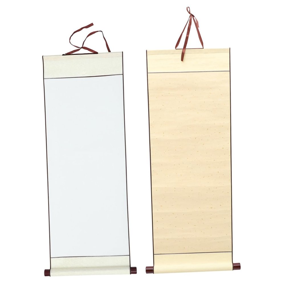 VILLCASE 2pcs Blank Scroll Calligraphy Paper Half Ripe Chinese Xuan Paper for Art Painting and Home Decor Lightweight for Calligraphy Practice and Creativity